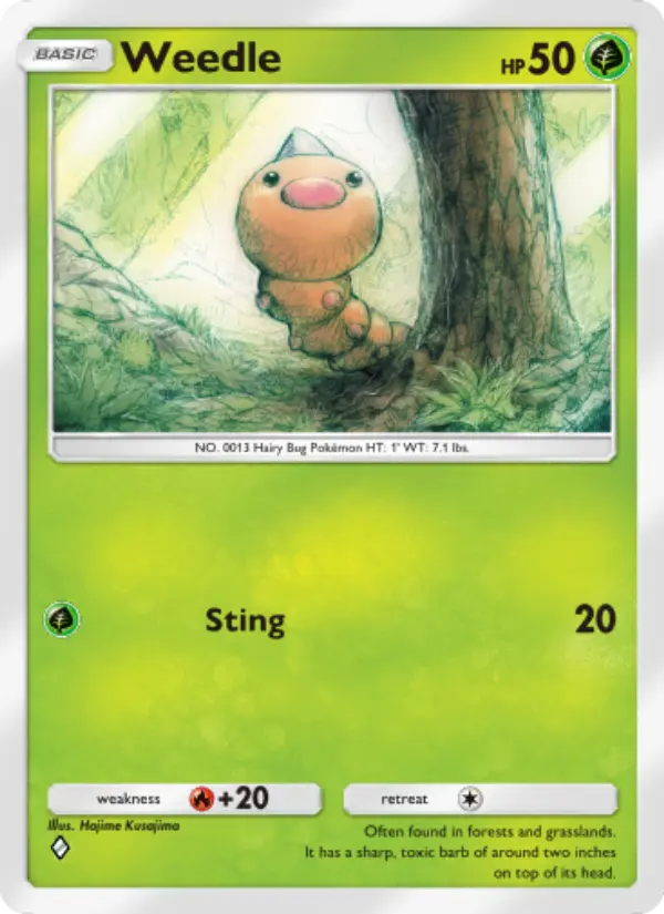 Weedle — Genetic Apex card #008
