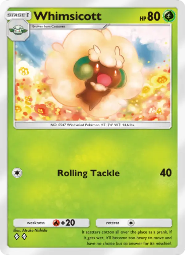 Whimsicott — Genetic Apex card #028