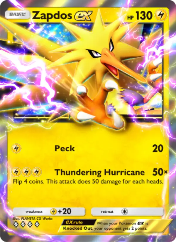 Zapdos ex — Genetic Apex card #104