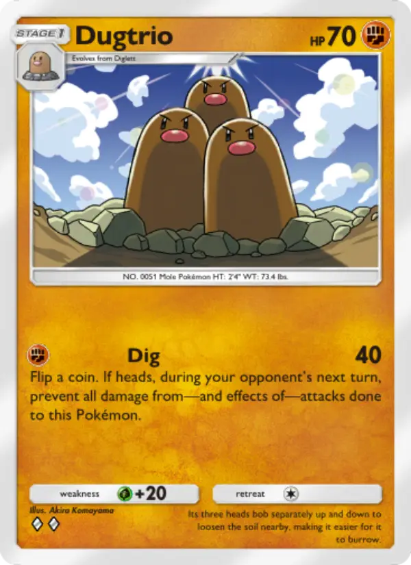 Dugtrio — Genetic Apex card #140