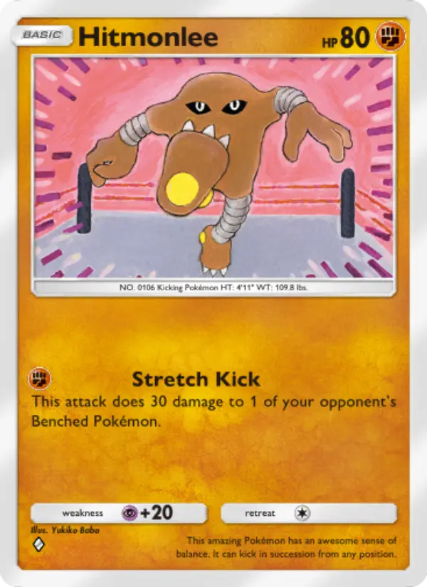Hitmonlee — Genetic Apex card #154