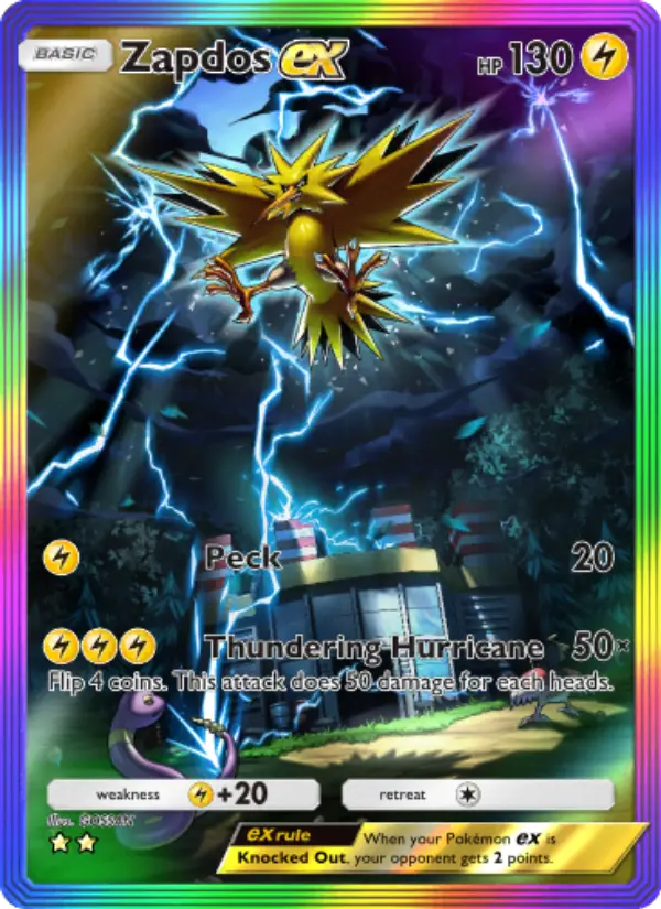 Zapdos ex — Genetic Apex card #276