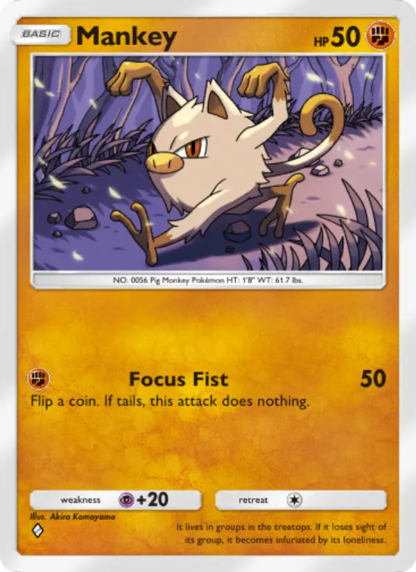Mankey — Mythical Island card #041