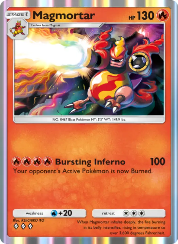 Magmortar — Space-Time Smackdown card #024