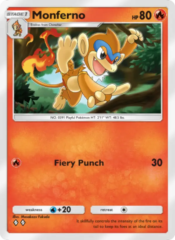 Monferno — Space-Time Smackdown card #028