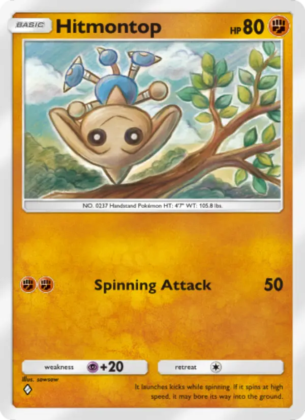 Hitmontop — Space-Time Smackdown card #085