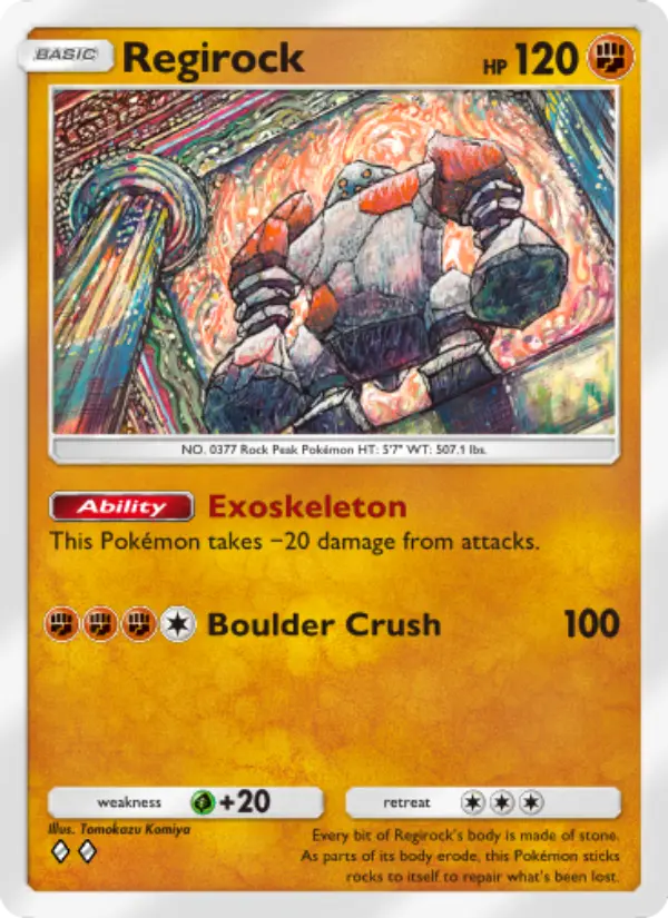 Regirock — Space-Time Smackdown card #087