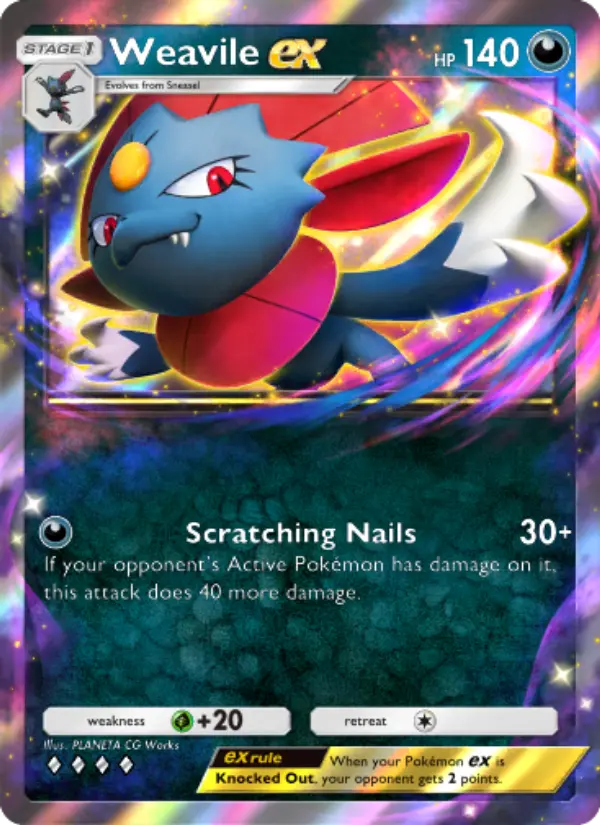 Weavile ex — Space-Time Smackdown card #099