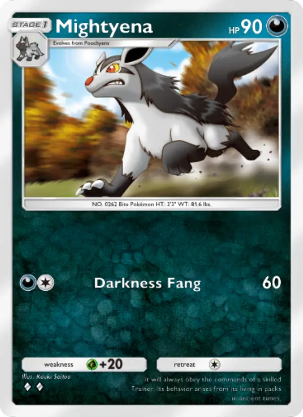 Mightyena — Space-Time Smackdown card #101