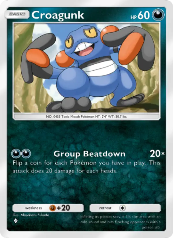 Croagunk — Space-Time Smackdown card #107