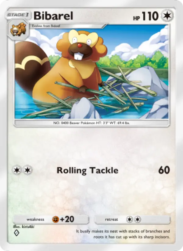Bibarel — Space-Time Smackdown card #136