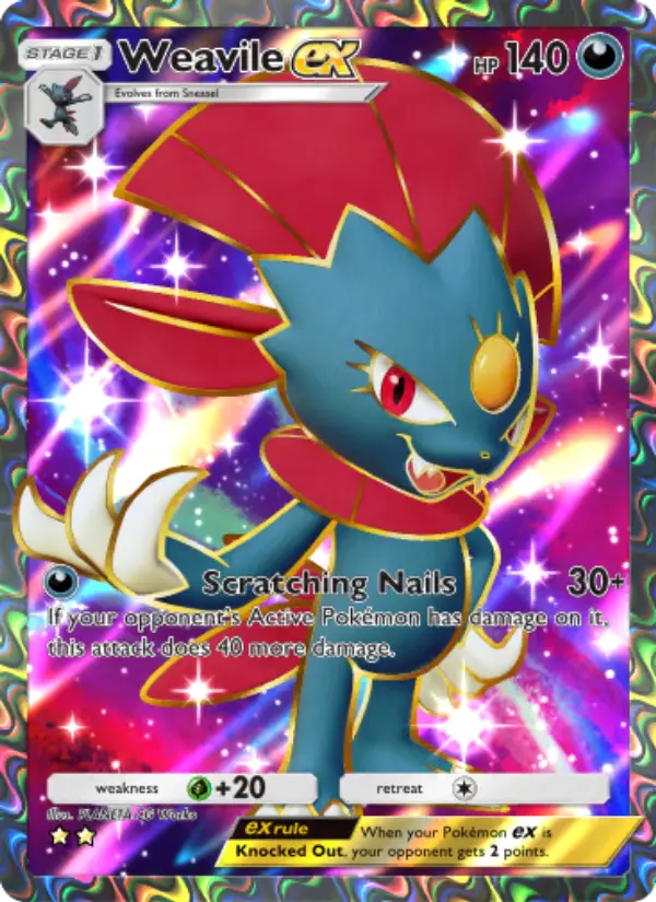 Weavile ex — Space-Time Smackdown card #186