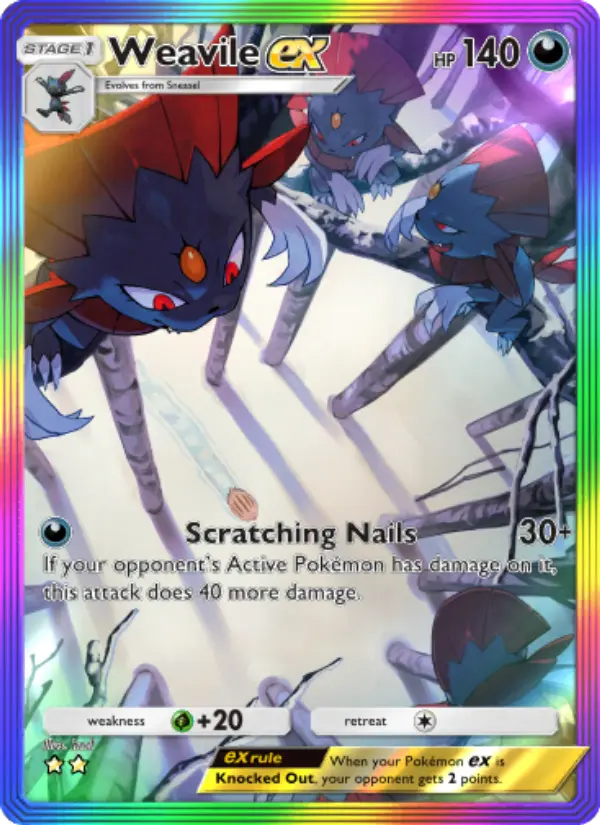 Weavile ex — Space-Time Smackdown card #201