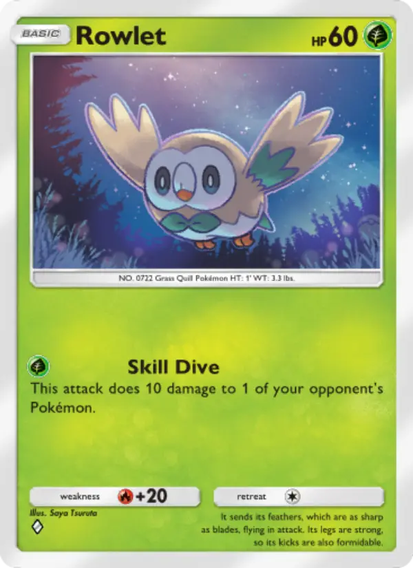 Rowlet — Celestial Guardians card #010