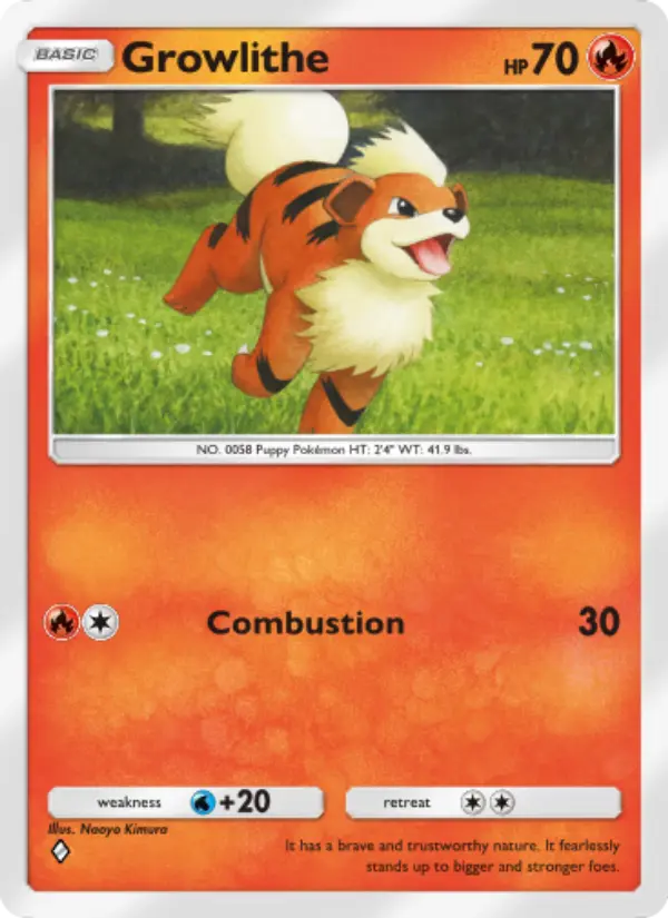Growlithe — Celestial Guardians card #025