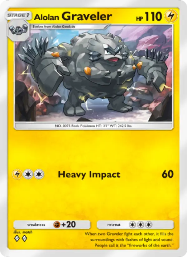 Alolan Graveler — Celestial Guardians card #060