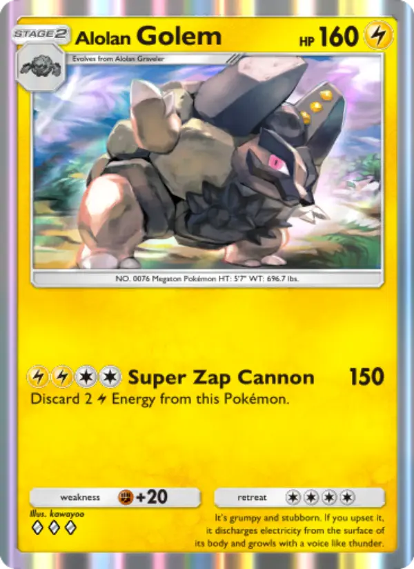 Alolan Golem — Celestial Guardians card #061