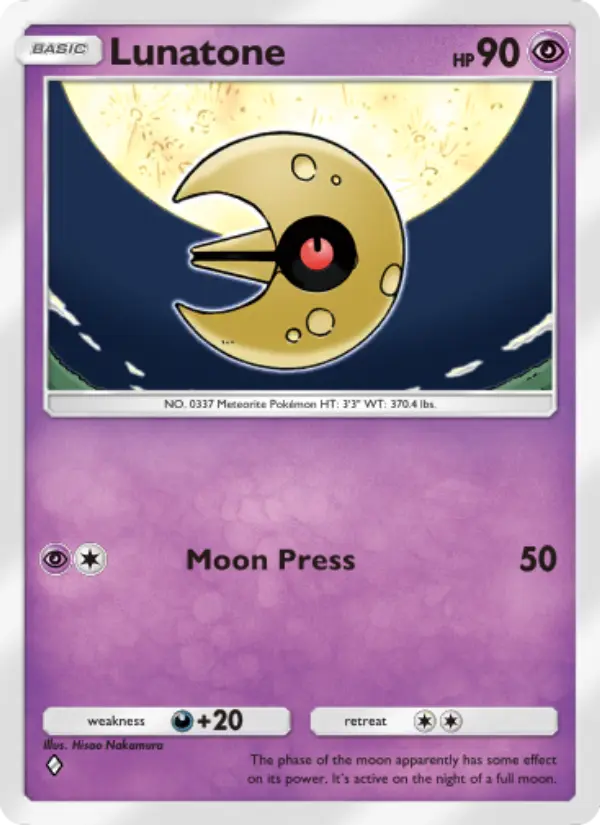 Lunatone — Celestial Guardians card #073