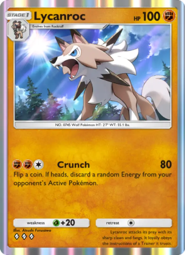 Lycanroc — Celestial Guardians card #100