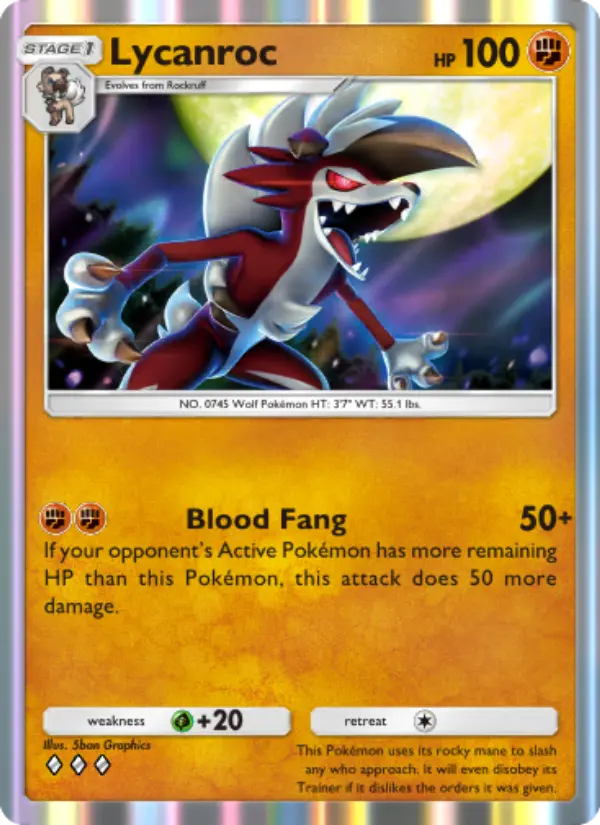 Lycanroc — Celestial Guardians card #101