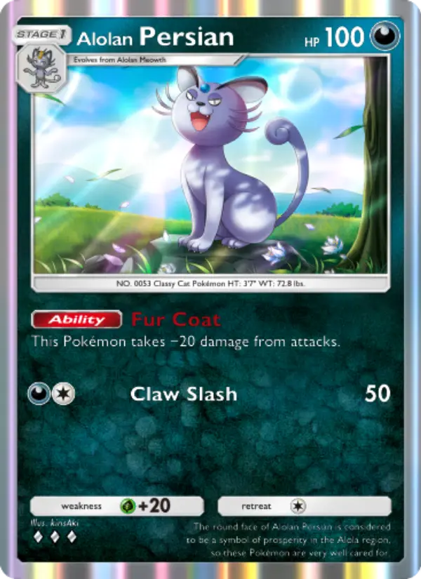 Alolan Persian — Celestial Guardians card #109