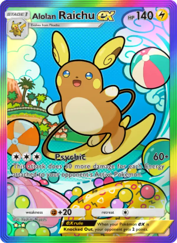 Alolan Raichu ex — Celestial Guardians card #203