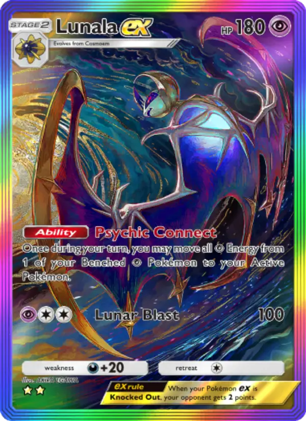 Lunala ex — Celestial Guardians card #204