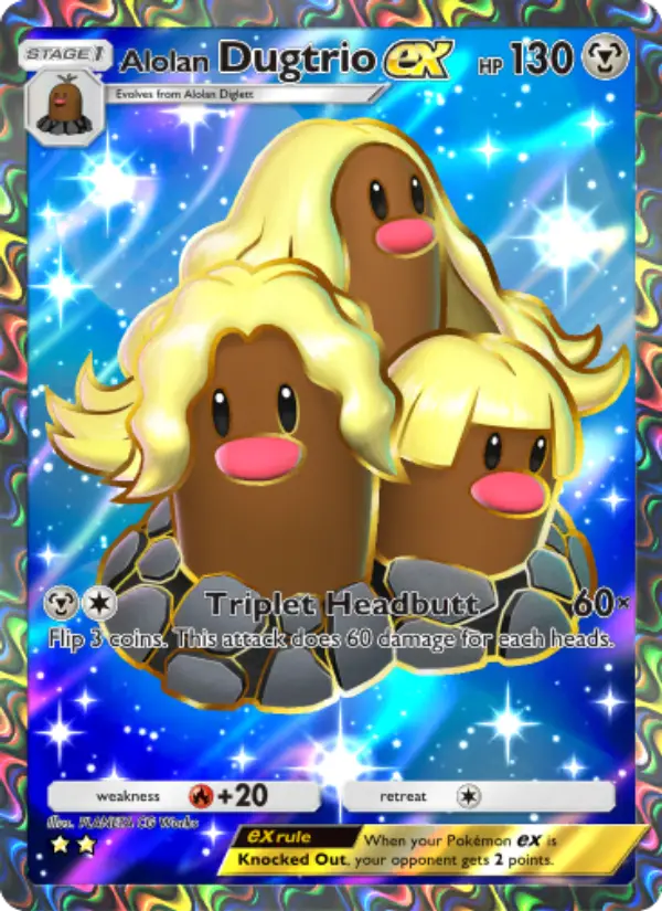 Alolan Dugtrio ex — Extradimensional Crisis card #080