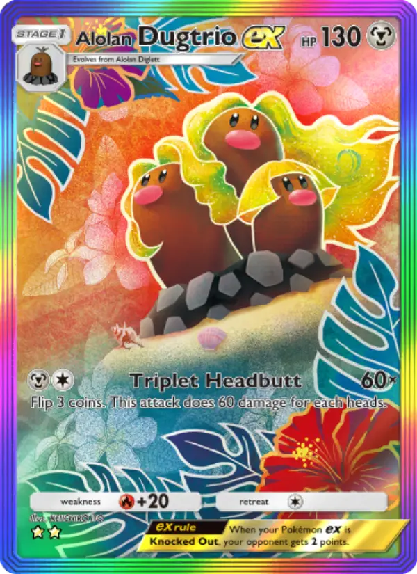 Alolan Dugtrio ex — Extradimensional Crisis card #087