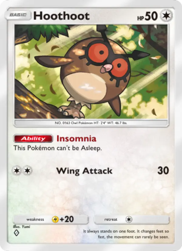 Hoothoot — Wisdom of Sea and Sky card #140