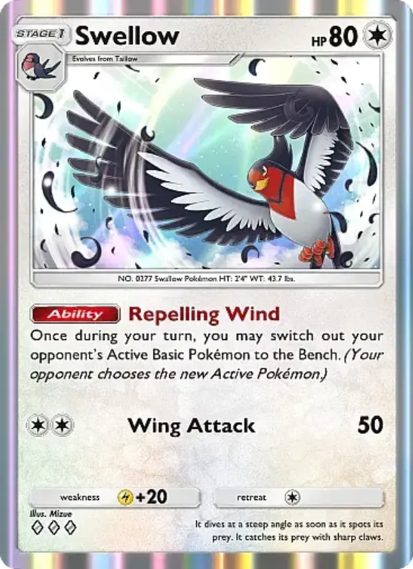 Swellow — Fantastical Parade card #133