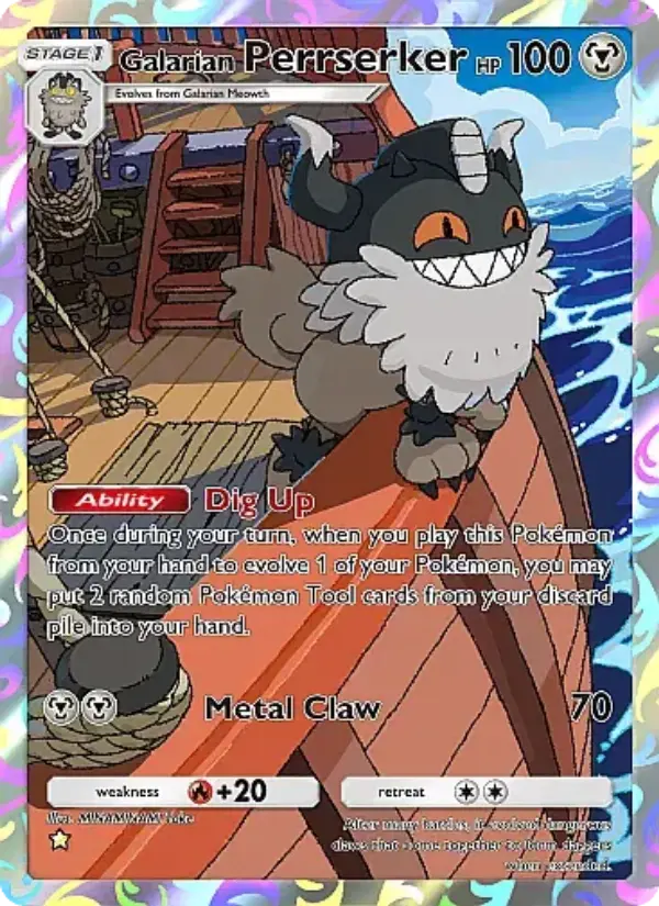 Galarian Perrserker — Fantastical Parade card #177