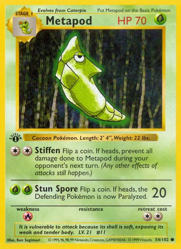 Metapod — Base Set card #54