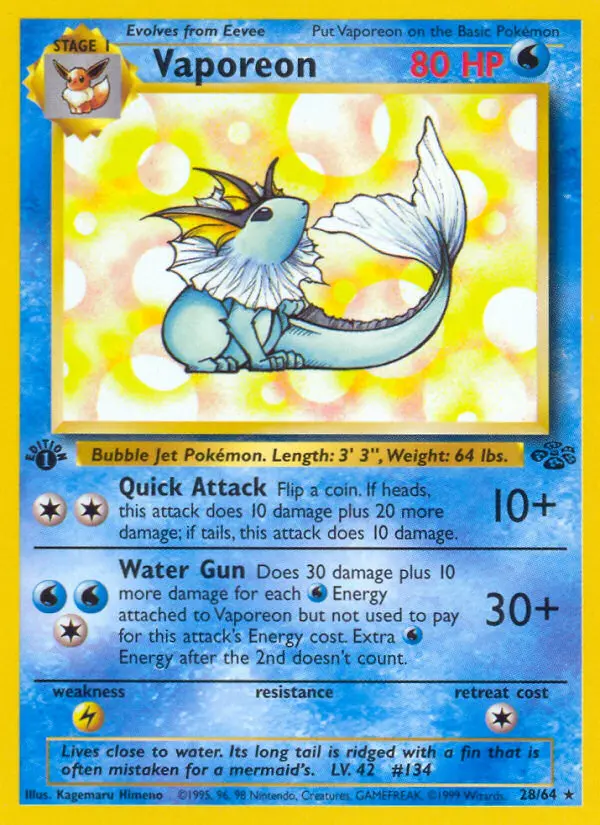 Vaporeon — Jungle card #28