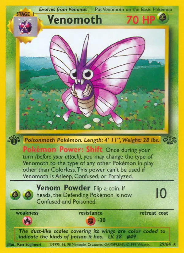 Venomoth — Jungle card #29