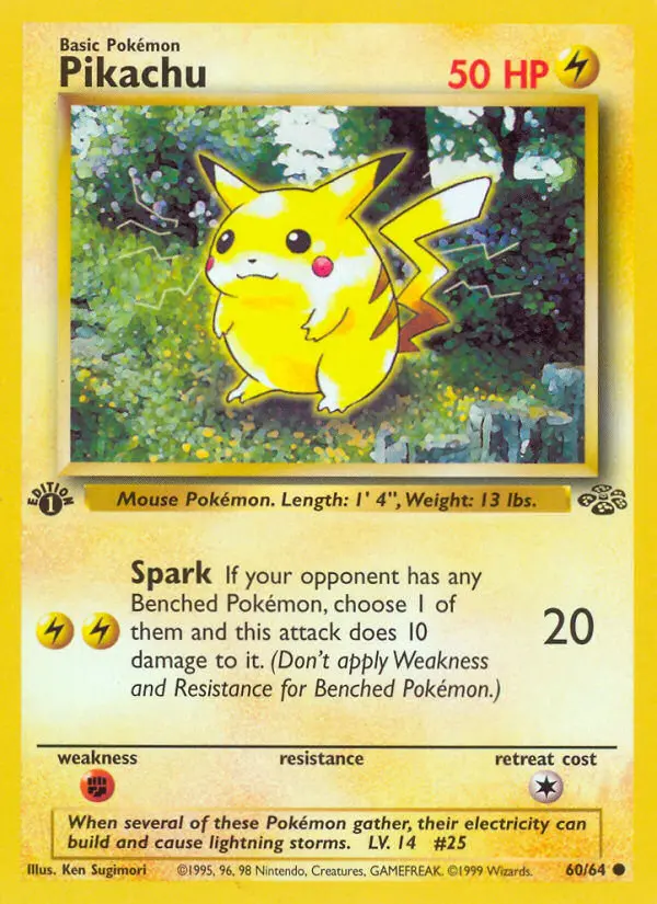 Pikachu — Jungle card #60