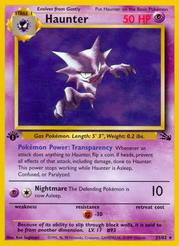 Haunter — Fossil card #21