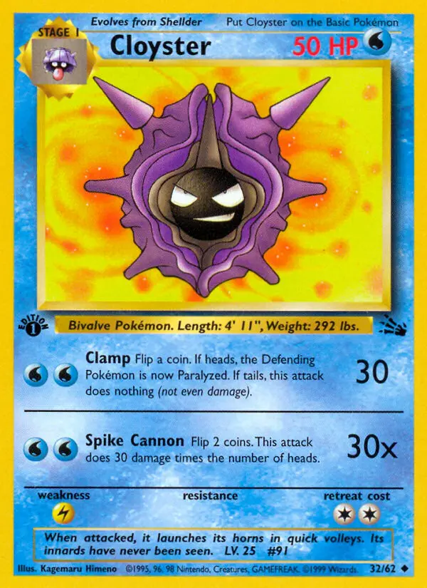 Cloyster — Fossil card #32