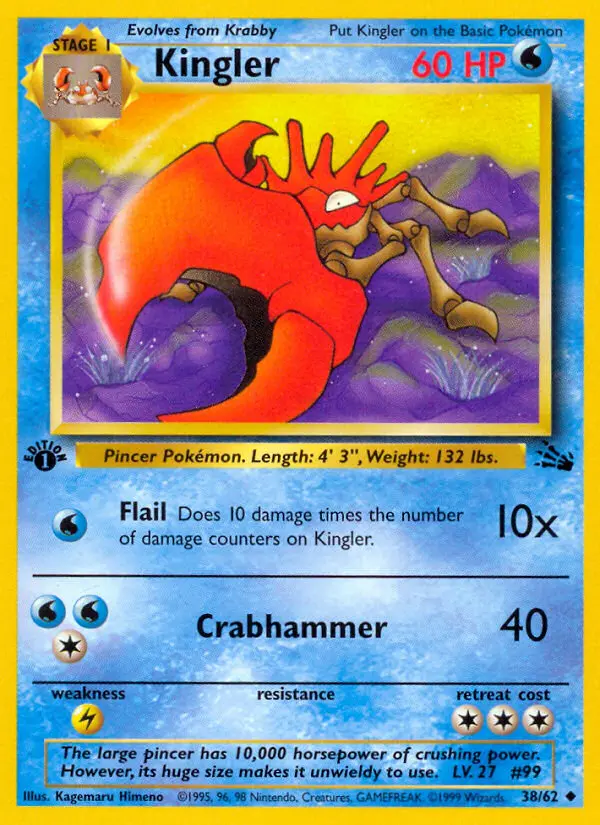 Kingler — Fossil card #38
