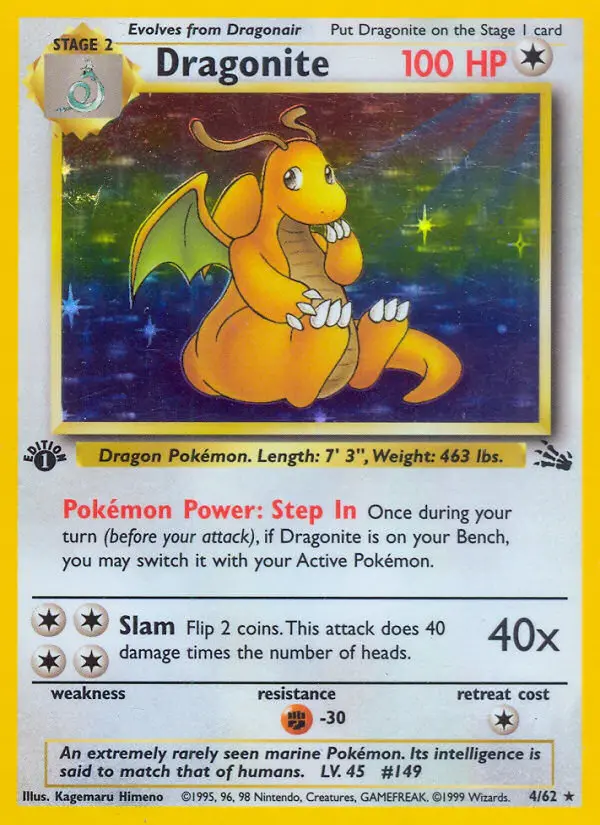 Dragonite — Fossil card #4