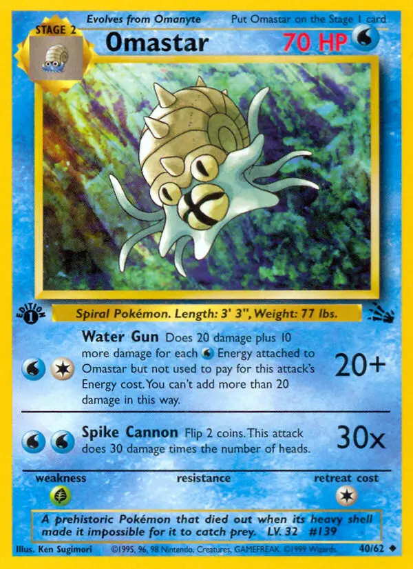 Omastar — Fossil card #40