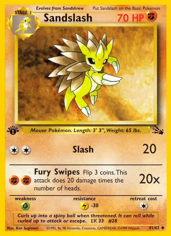 Sandslash — Fossil card #41
