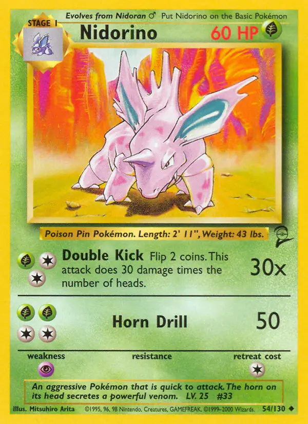 Nidorino — Base Set 2 card #54