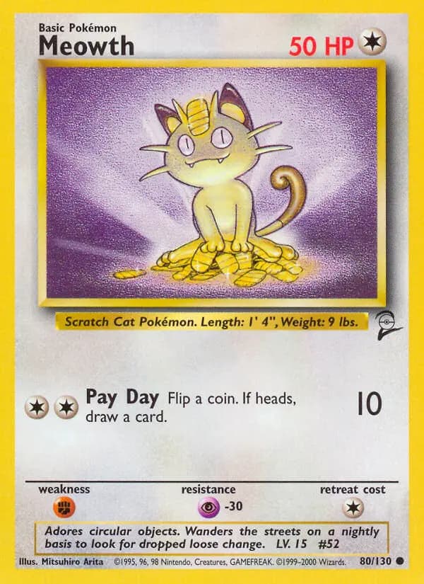 Meowth — Base Set 2 card #80