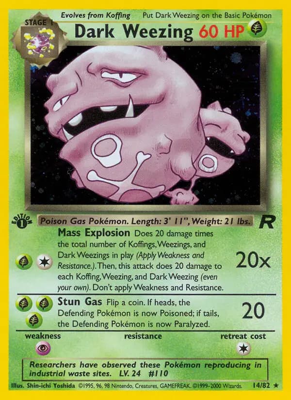 Dark Weezing — Team Rocket card #14