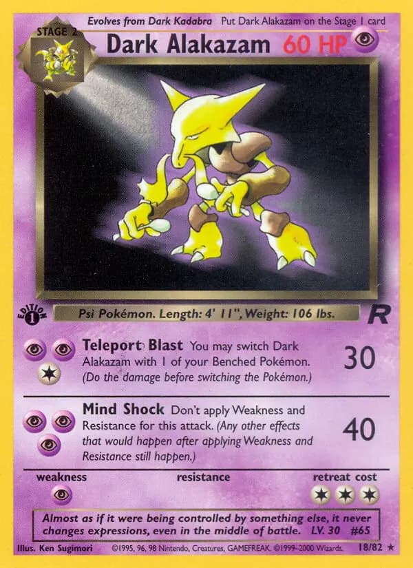 Dark Alakazam — Team Rocket card #18