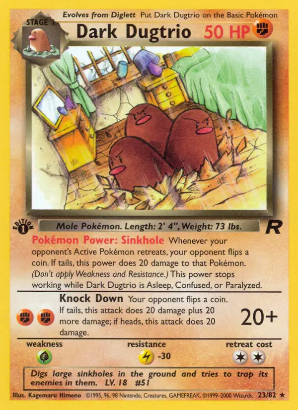Dark Dugtrio — Team Rocket card #23