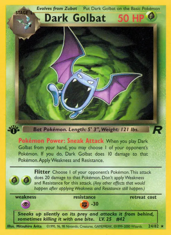 Dark Golbat — Team Rocket card #24