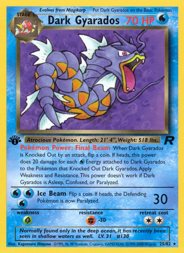 Dark Gyarados — Team Rocket card #25