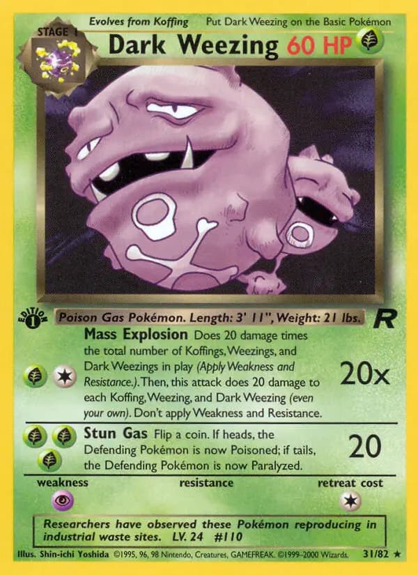 Dark Weezing — Team Rocket card #31